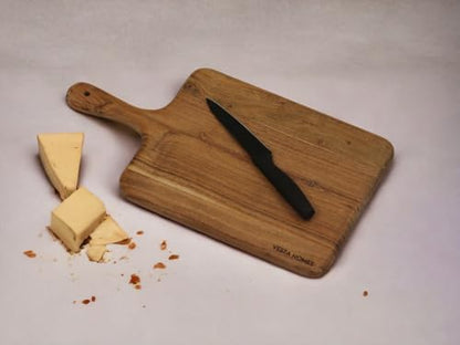 Vesta Homes Wooden Cutting Board/Chopping, Serving Board, Platter for Vegetables, Fruits, Cheese, and Charcuterie | Natural Acacia Wood | 16 * 9 Inches | Handcrafted in India - size: 16"L x 9"W