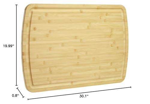 GAOMON Extra Large Bamboo Cutting Board for Kitchen, 30 x 20 Inch Wooden Chopping Board, Stove Top Cover Wood Butcher Block with Juice Groove for Meat Turkey Carving Charcuteries, 0.8" Th - size: 30.1"L x 20"W