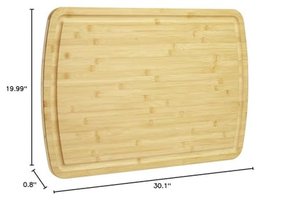 GAOMON Extra Large Bamboo Cutting Board for Kitchen, 30 x 20 Inch Wooden Chopping Board, Stove Top Cover Wood Butcher Block with Juice Groove for Meat Turkey Carving Charcuteries, 0.8" Th - size: 30.1"L x 20"W