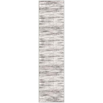 KOZYFLY Modern Abstract Washable Rug Runner 2x8 Hallway Runner Rug Non-Slip Soft Kitchen Runner Rugs, Print Grey/Light Beige/Brown Striped Carpet Runner for Entryway Bathroom - color: Grey/Light Beige/Brown, size: 2' x 8' (Runner)