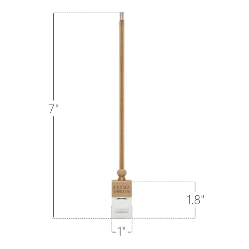 4-Pack Refillable Car Air Freshener Hanging Diffuser Empty Glass Bottle with Wooden Cap & Reed Sticks Essential Oil Aromatherapy Pendant Drift Car Fresheners for Women Men-Car Accessories - size: Square - 4PCS