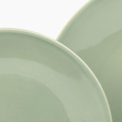 Larder & Vine Stoneware Dinnerware Set, 16 Piece, 4 Place Settings, Made in Portugal, Sage - color: Sage