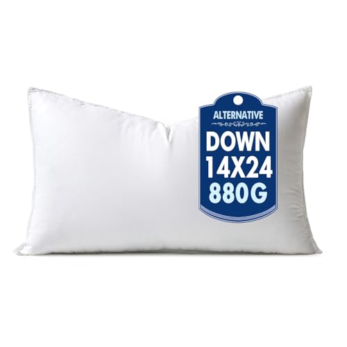 MIULEE 14x24 Inch Synthetic Down Alternative Lumbar Pillow Insert | Decorative Throw Pillow 14 x 24 Inch Body Bed Sleeping Ultra Soft Fluffy Form for Sofa Couch Bed - size: 14x24Inch (pack of 1)