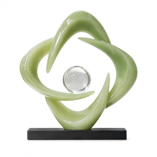 AWNR Modern Sculptures Living Room Shelf Decor Home Décor Accents | Green Abstract Art Accessories Decoration for Coffee Table Entryway Console Office Desk Nightstand Shelves Housewarming Gift - color: Green-a