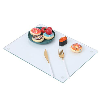Murrey Home Glass Cutting Board for Kitchen Counter, Tempered Glass Chopping Boards Dishwasher Safe, Small Clear Countertop Tray, Scratch Resistant, Heat Resistant, Non Toxic, Clear, 20"x16" - color: Smooth Clear, size: 19.7"L x 15.7"W
