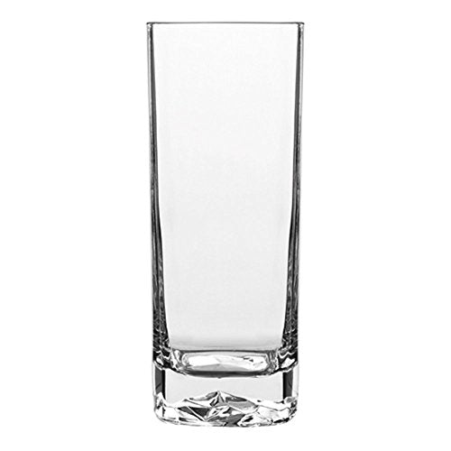 Luigi Bormioli On The Rocks Highball Glasses, 15 Oz - Clear, Set of 4 | Optical Rock-Like Base, Textured Bottom Mimics Natural Rock Formations, Highball Glass Visual Effect, Glass Construction