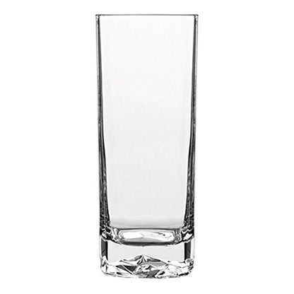 Luigi Bormioli On The Rocks Highball Glasses, 15 Oz - Clear, Set of 4 | Optical Rock-Like Base, Textured Bottom Mimics Natural Rock Formations, Highball Glass Visual Effect, Glass Construction