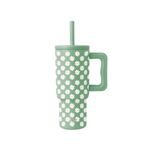 Simple Modern Kids Tumbler with Straw & Handle | 24oz | Floral | Trek Kids Water Bottle, Toddler Cup | Insulated Stainless Steel, Spill-Proof Straw Lid | Sage Florals - color: Pattern: Sage Florals, size: 24 Ounces