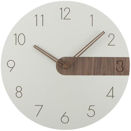 STAHAD Minimalist Wooden Wall Clock Silent Hanging Clock for Living Room and Study Easy to Read Medium Density Fiberboard Wall Decor Without Battery