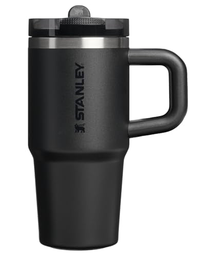 STANLEY Quencher ProTour Flipstraw Tumbler, 14 oz, Black 2.0 | Built-In Straw & Handle | Cupholder Compatible for Travel | Leakproof Insulated Stainless Steel Cup | BPA-Free - color: Black 2.0, size: 14 Ounces