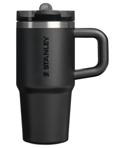 STANLEY Quencher ProTour Flipstraw Tumbler, 14 oz, Black 2.0 | Built-In Straw & Handle | Cupholder Compatible for Travel | Leakproof Insulated Stainless Steel Cup | BPA-Free - color: Black 2.0, size: 14 Ounces