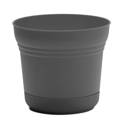 Bloem Saturn Planter w/Saucer 5" Charcoal Gray (SP05908) - color: Charcoal Gray, size: 5"