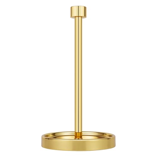 Ivilon Countertop Paper Towel Holder - Modern End Cap Minimalist Design - Color Gold Polished - color: Gold Polished