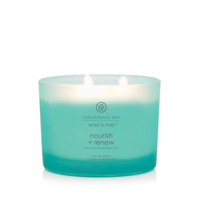 Chesapeake Bay Candle Mind & Body 3-Wick Coffee Table Jar Candle Nourish + Renew (Coconut & Sandalwood) - color: Nourish + Renew, size: 11oz