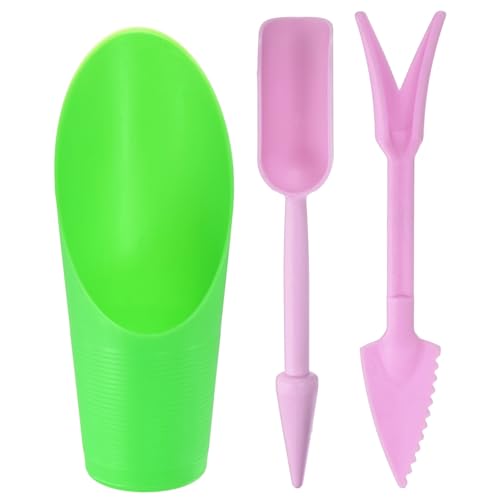 M METERXITY 2-Set Succulent Tools, Plastic 2-in-1 Mini Garden Shovel Hand Succulent Transplanting Tools Garden Shovel Transplant Trowel for Planting/Digging/Aerating/Sowing [Green,Purple] - color: Green,Purple