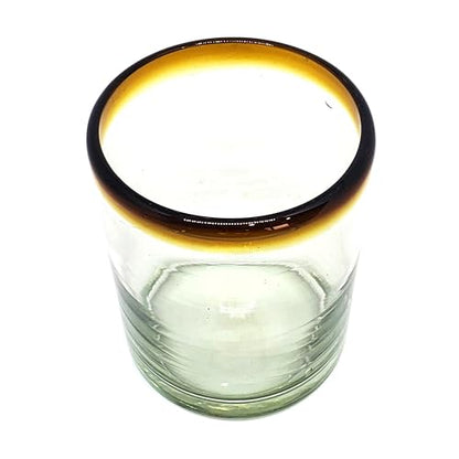 Amber Rim 10 oz Tumblers (set of 6), Recycled Glass, Lead-free, Toxin-Free (Tumbler) - style: 10 oz Tumbler