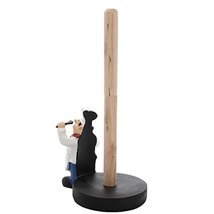 Chef Style Paper Towel Holder, Resin Crafts Display Chef Figurines Creative Roll Paper Stand for Countertop Kitchen Cafe Restaurant Dessert Shop Cake Shop Decoration
