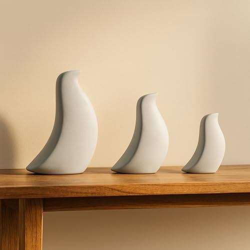 Set of 3 Corvallis Bird Statuary Decorative Object – Stoneware Ceramic Sculptures Modern Home Decor Accents – Shelf & Coffee Table Decor for Office & Living Room – 7" & 8", Blue - color: Blue