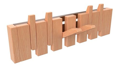 Wall Mounted Piano Key Hanger | Flip Style Hook | Entrance Wall Art Hook, Made of Oak Wood (3 Times Painted, 4 Times Polished) (Beech, 6Hooks) - color: Beech, size: 6Hooks