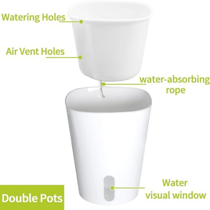 3" Self Watering Pots,20 Sets Self Watering Planter Pots for Indoor Plants with Water Level Indicator and Multiple Vents,Self Watering Planters,Self Watering Plant Pot for House Plants,Flowers,Herbs - size: 3 Inch - 20 Sets