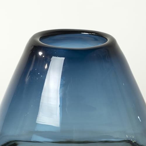 Glass Handmade Decorative Vase Ombre Centerpiece Vase with Yellow Base, Flower Vase for Home Decoration (Tall vase) - size: tall vase