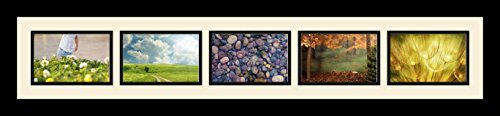 ArtToFrames Collage Photo Frame Single Mat with 5-4x6 Openings with Satin Black Frame and Blue Jay mat. - color: 5 - 4x6 - (2139), size: Blue Jay
