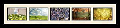 ArtToFrames Collage Photo Frame Single Mat with 5-4x6 Openings with Satin Black Frame and Blue Jay mat. - color: 5 - 4x6 - (2139), size: Blue Jay
