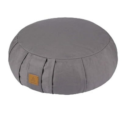Round Zafu Meditation Cushion D=16" H=5.5" Zabuton Meditation Pillow Yoga Bolster Yoga Pillow Floor seat Zippered Organic Cotton Cover Natural Buckwheat kneeling pillow-Large - color: Grey