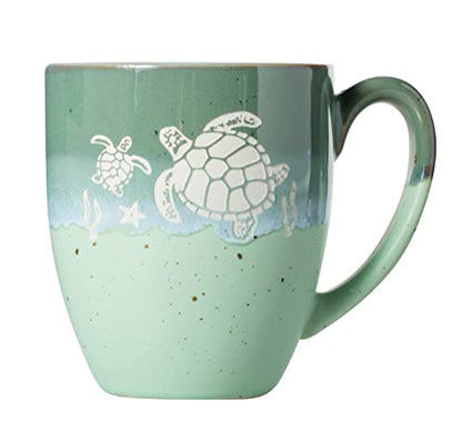 Cape Shore Freeport Etched Stoneware 18oz Mug, Multiple Styles Available (Turtle)
