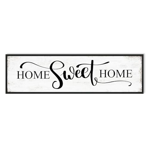 Home Sweet Home Wall Decor Above Bed 16"x48" Framed Large Bedroom Signs Decor for Master Family Room Living Room Dining Room,Modern Farmhouse Ructic Home Sign Behind Couch Wall Decor - color: Home Sweet Home, size: 16W" x 48L"