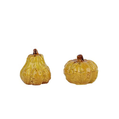 Porcelain Harvest Salt and Pepper Shakers - Green - color: Green Squash