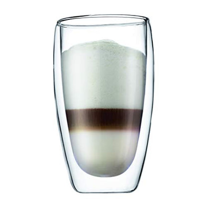 Bodum 15oz Pavina Double Wall High-Heat Borosilicate Glass, Set of 2, Clear (Pack of 4) - size: 15 oz (Pack of 4), style: Set of 2