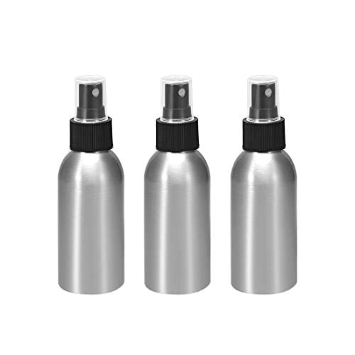 uxcell 3pcs 1.7oz/50ml Aluminium Spray Bottle with Black Fine Mist Sprayer, Empty Refillable Container Travel Bottle for Kitchen Bathroom or Plants Water Sprayer - color: Black, size: 1.7 Ounces