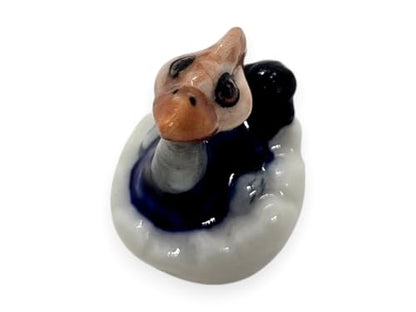 ChangThai Design ¾ Inch Cassowary Flightless Bird in Eggshell Ceramic Figurine for Terrarium Decoration Collectible Statue for Adult Collectors Handcrafted Porcelain Sculpture Home Room Tabletop Decor