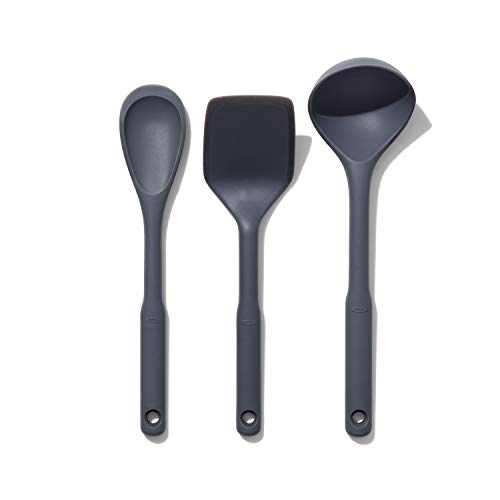 OXO Good Grips 3-Piece Silicone Utensil Set, Gray, One size - style: 3-Piece Set