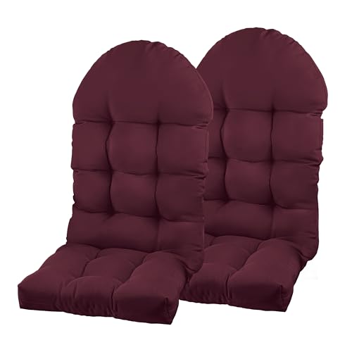 Adirondack Chair Cushion, Rocking Chair Cushion 44x19.4x4 inch, High Back Patio Cushions of Upper and Lower with Ties, Sunscreen and Fade-Resistant (Beaujolais, 2) - color: Beaujolais