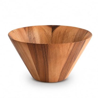 Arthur Court Acacia Wood Serving Bowl - Large Straight Side Salad Bowl for Fruits and Snacks - 12" Diameter x 7.5" Tall - size: Straight