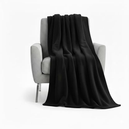 50x60 Throw Blankets, Ultra Soft Hypoallergenic Fleece Fall Throw Blanket for Livingroom, Couch, Chair, Bed, Black - color: Solid Black