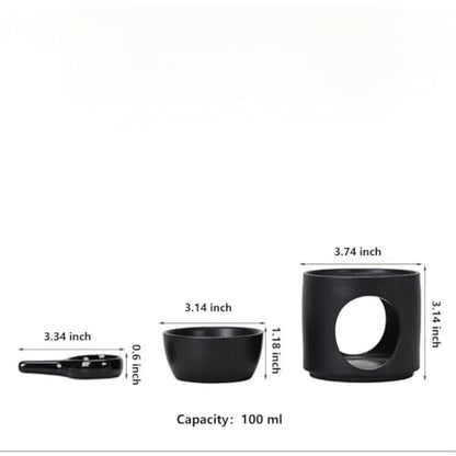 Hand Made Large Capacity Essential Oil Burner Wax Melt Burners, Aromatherapy Aroma Burner Ceramic Oil Diffuser Candle Tealight Holder Home Bedroom Decor-White - color: White