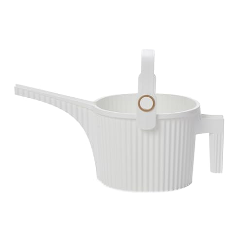 Hachiman Small Watering Can with Widened Spout | 1.5 L Plant Watering Can for Indoor and Outdoor Plants, Hands-Free Filling, 13.3" × 5.3", White - color: White, size: Small