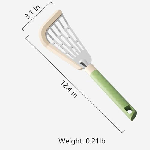 Butterfly Spatula Made of Silicone & Stainless Steel Flexible Curved Edge Slotted Turner for Non-Stick Cookware Egg Steak Pancake Flipper Green - color: Green, size: Set of 1