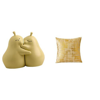 Baoblaze Elegant Ceramic Bookend and Cushion Cover Set for Home Office Living Room Dorm Car Fine Workmanship Wonderful Gift Bookshelf Ornament