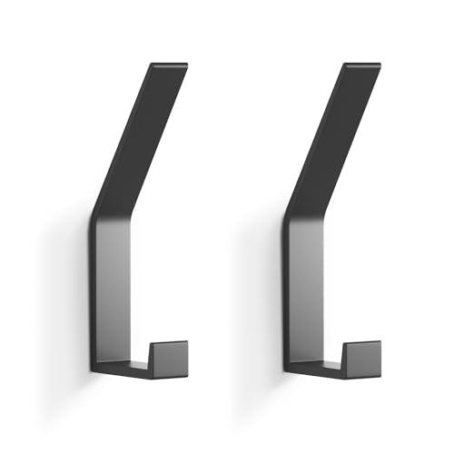 Coat Rack Hooks Wall Mounted, Black 2Packs, Bath Towel Rope Hooks for Kitchen, Door, Cabinet, Bathroom, Foyers, Hallways, and Bedrooms - color: Black, size: 2Packs