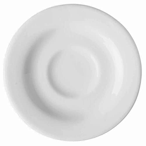 GET 5" Bright White Espresso Corona Porcelain Saucer (Set of 12) | Dishwasher safe, Chip-resistant, Restaurant service, Great for Coffee Cups, Tea Cups, Desserts and Table Service