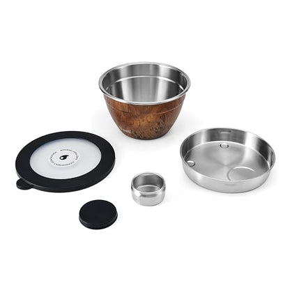 S’well Stainless Steel Salad Bowl Kit, Teakwood Finish, Includes 2oz Condiment Container and Removable Tray, Leak-Proof and Easy to Clean, Dishwasher Safe, 64oz (Pack of 8) - color: Teakwood, size: 64oz (Pack of 8)