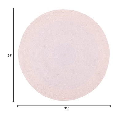 SAFAVIEH Cape Cod Collection 3' Round Blue/Pink CAP242M Handmade Braided Cotton Area Rug - color: Blue/Pink, size: 3' (Round)