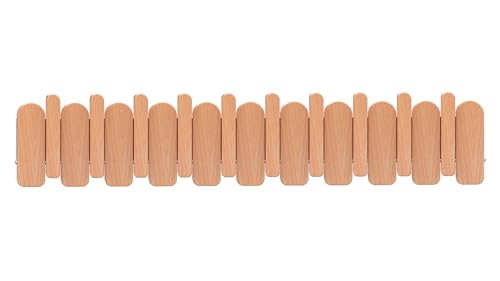 Wall Mounted Piano Key Hanger | Flip Style Hook | Entrance Wall Art Hook, Made of Oak Wood (3 Times Painted, 4 Times Polished) (Arc Beech, 10Hooks) - color: Arc Beech, size: 10Hooks