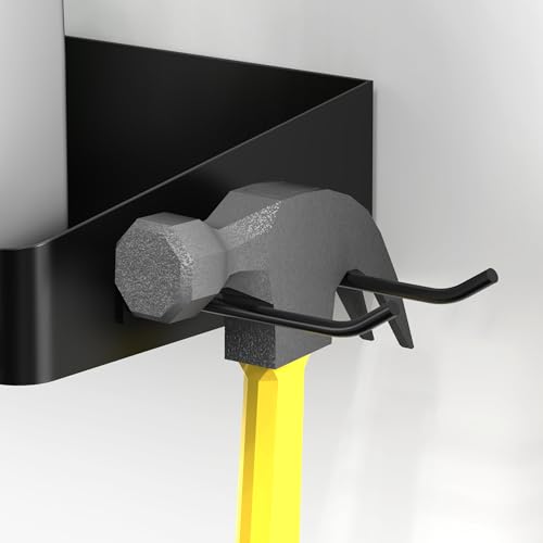 Taozun Garage Paper Towel Holder, Wall Mount Shelf, Shop Towel Holder, One-Hand Tear, Paper Towel Holder Wall Mount with 4 Detachable Hooks for Garage Organization and Storage(Black) - style: TH002