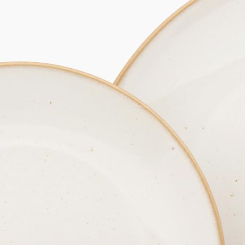 Larder & Vine Stoneware Dinnerware Set, 16 Piece, 4 Place Settings, Made in Portugal, Sand - color: Sand