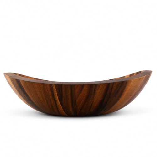Arthur Court Large Acacia Wood Salad Serving Bowl - Modern Centerpiece for Fruits or Salads - 11 Inch Diameter 4 Inch Tall - size: 11 inches Diameter 4 Tall